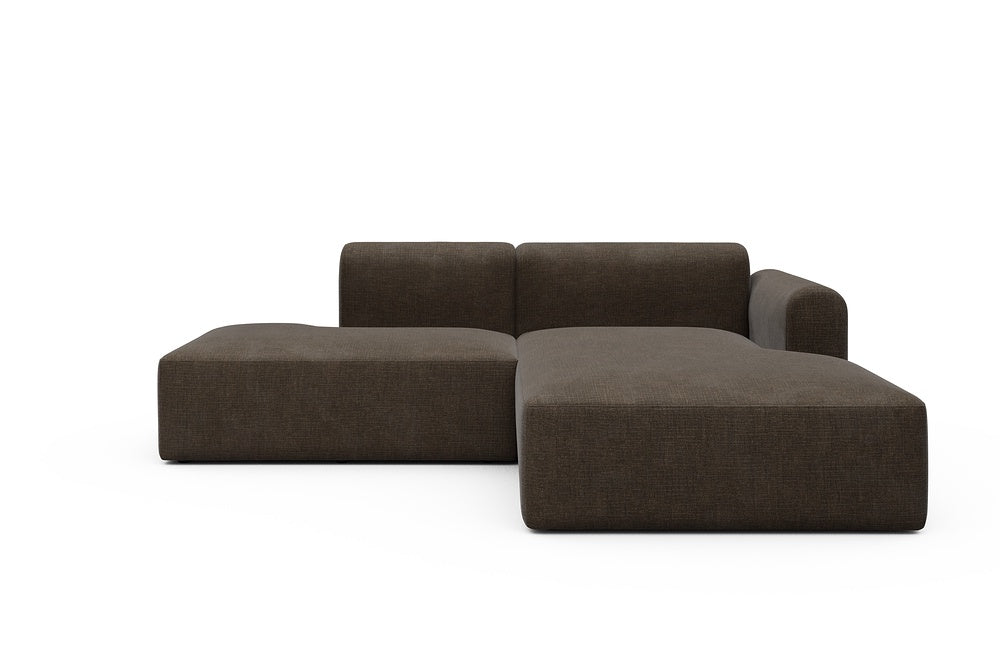 Rund Modular Sofa - Configurations 1 - E4L - 247 x 188 cm - Open-end + Chaise - 411 Esina Cedar Brown
