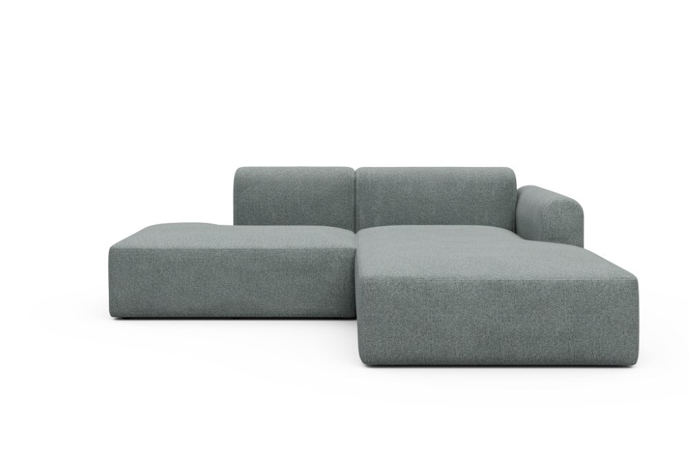 Rund Modular Sofa - Configurations 1 - E4L - 247 x 188 cm - Open-end + Chaise - 499 Casone Light mixed Green