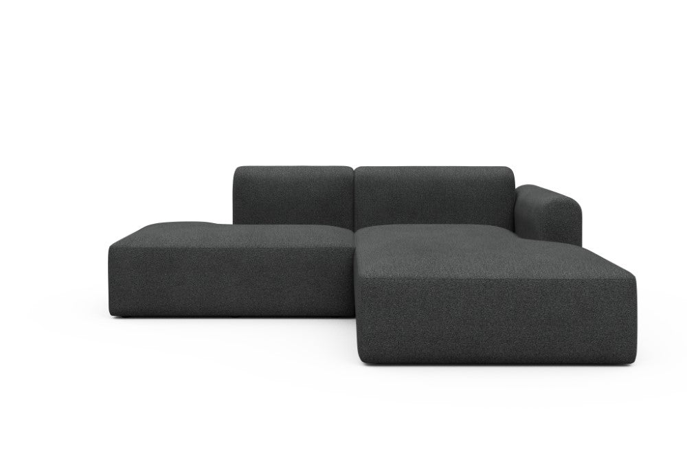 Rund Modular Sofa - Configurations 1 - E4L - 247 x 188 cm - Open-end + Chaise - 529 Bouclé Charcoal