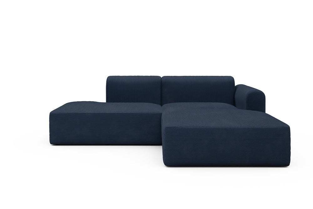 Rund Modular Sofa - Configurations 1 - E4L - 247 x 188 cm - Open-end + Chaise - 591 Corduroy Midnight-Blue