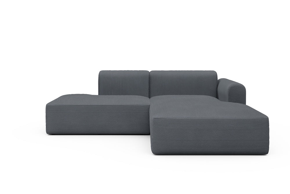 Rund Modular Sofa - Configurations 1 - E4L - 247 x 188 cm - Open-end + Chaise - 592 Corduroy Silvermist