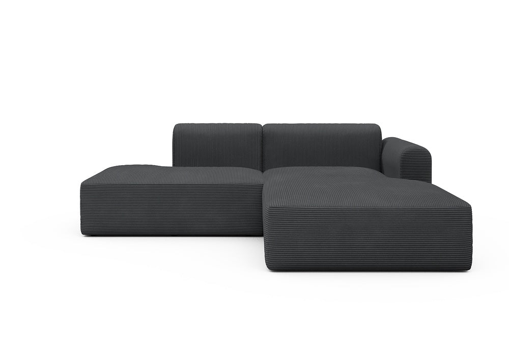Rund Modular Sofa - Configurations 1 - E4L - 247 x 188 cm - Open-end + Chaise - 593 Corduroy Graphite
