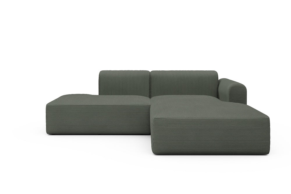 Rund Modular Sofa - Configurations 1 - E4L - 247 x 188 cm - Open-end + Chaise - 598 Corduroy Sage