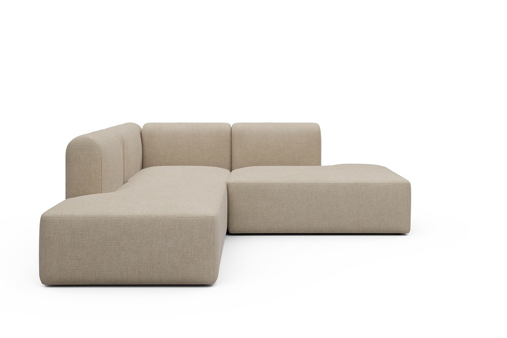 Rund Modular Sofa - Configurations 1 - F1H - 224 x 224 cm - Open-end + 1 Seater + Open-end - 410 Esina Almond Beige