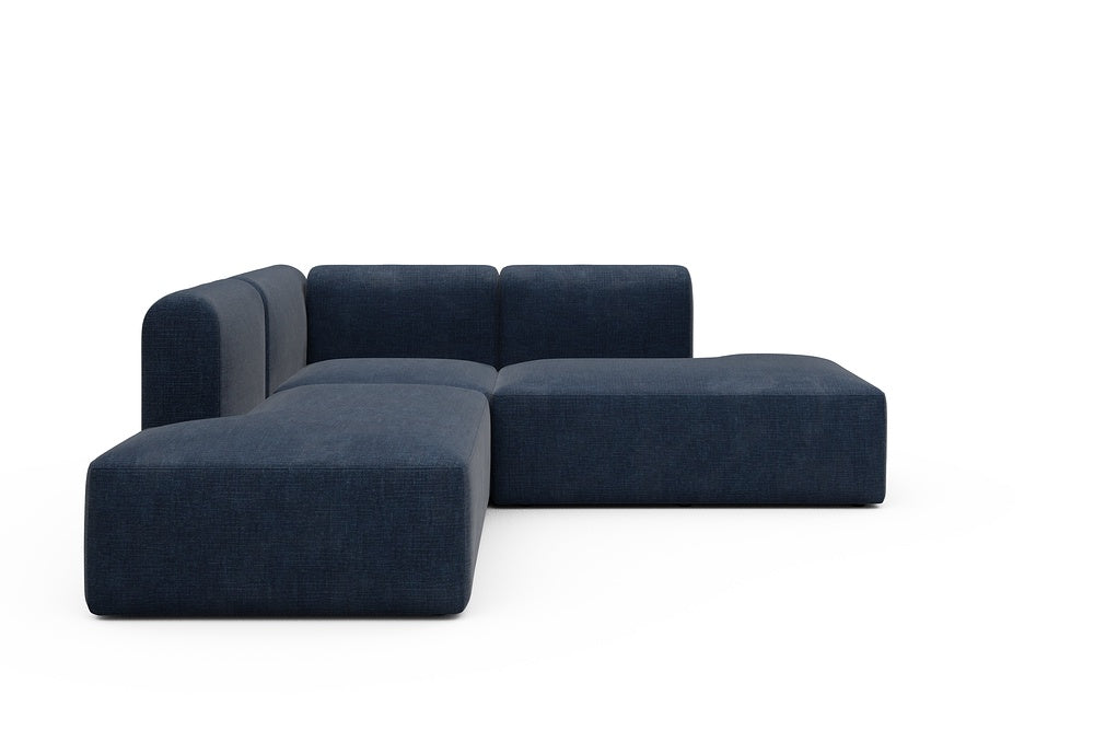Rund Modular Sofa - Configurations 1 - F1H - 224 x 224 cm - Open-end + 1 Seater + Open-end - 414 Esina Indigo Blue