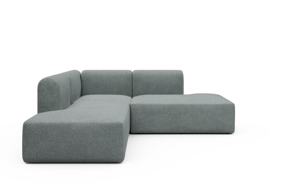 Rund Modular Sofa - Configurations 1 - F1H - 224 x 224 cm - Open-end + 1 Seater + Open-end - 499 Casone Light mixed Green