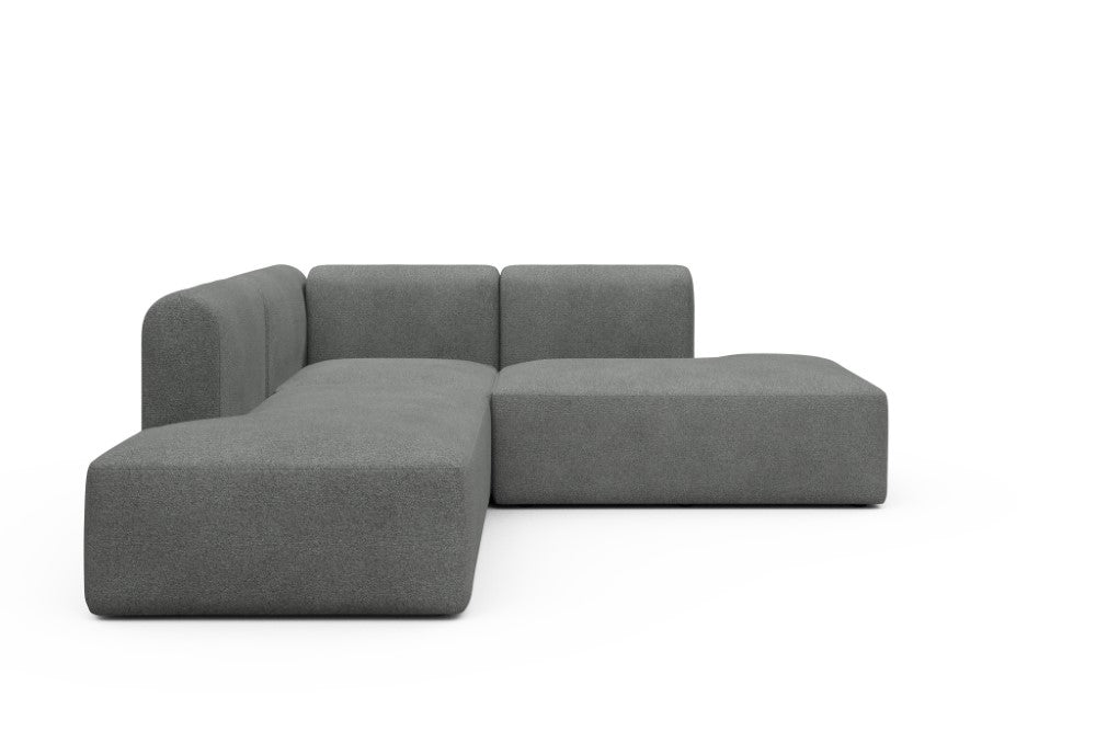 Rund Modular Sofa - Configurations 1 - F1H - 224 x 224 cm - Open-end + 1 Seater + Open-end - 533 Bouclé Ash Grey