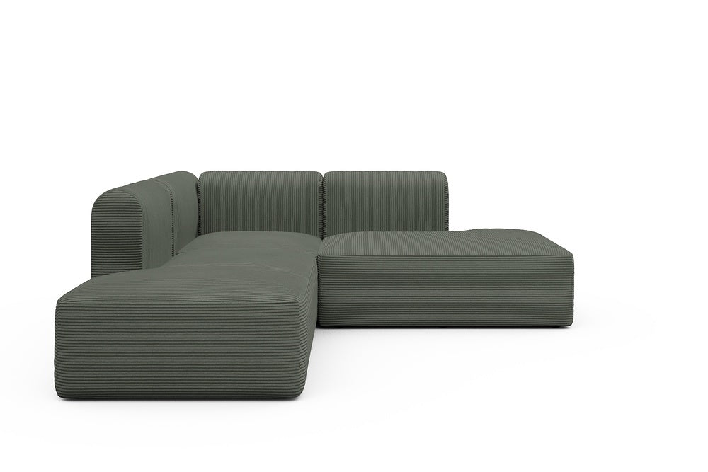 Rund Modular Sofa - Configurations 1 - F1H - 224 x 224 cm - Open-end + 1 Seater + Open-end - 598 Corduroy Sage