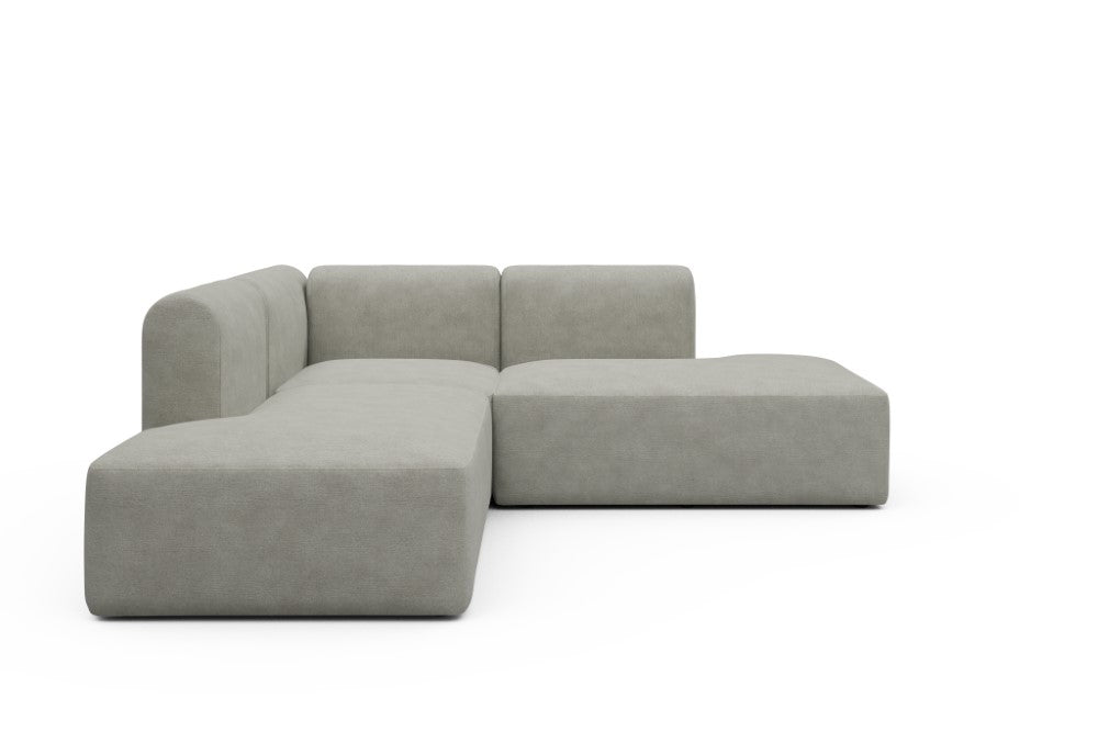 Rund Modular Sofa - Configurations 1 - F1H - 224 x 224 cm - Open-end + 1 Seater + Open-end - 773 Carreno Moon Stone White