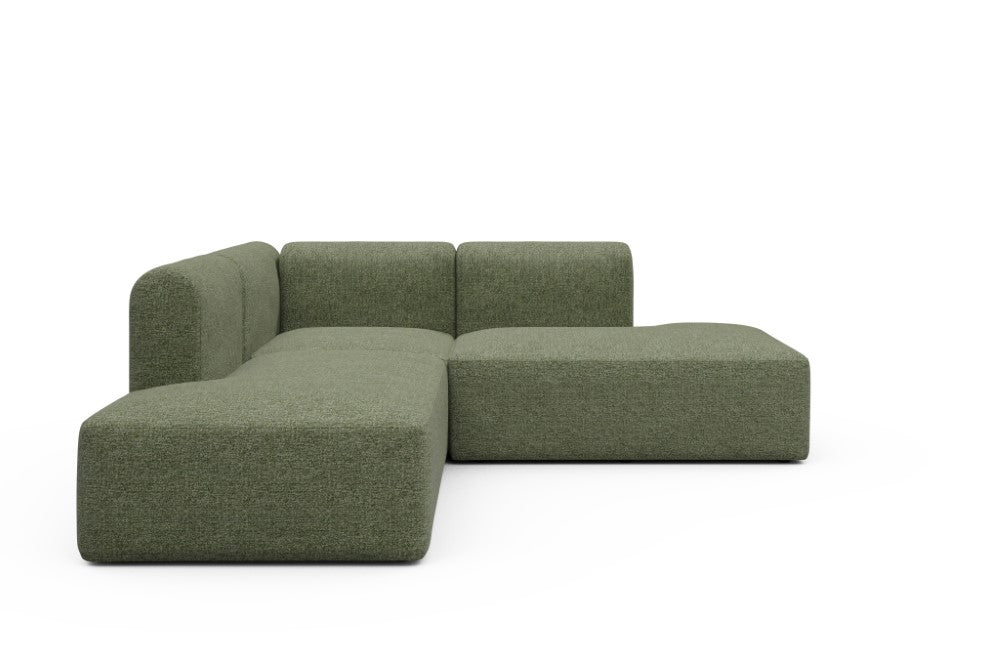 Rund Modular Sofa - Configurations 1 - F1H - 224 x 224 cm - Open-end + 1 Seater + Open-end - 775 Carreno Vivid Green