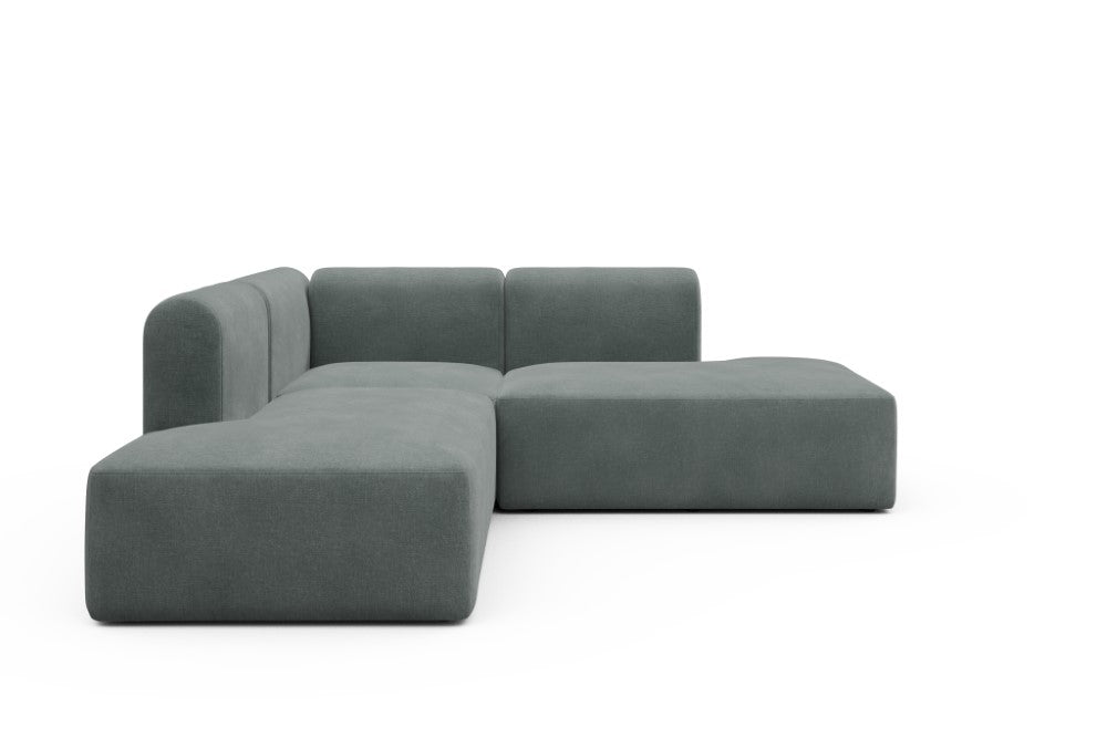 Rund Modular Sofa - Configurations 1 - F1H - 224 x 224 cm - Open-end + 1 Seater + Open-end - 812 Smooth Smooth Silver Grey
