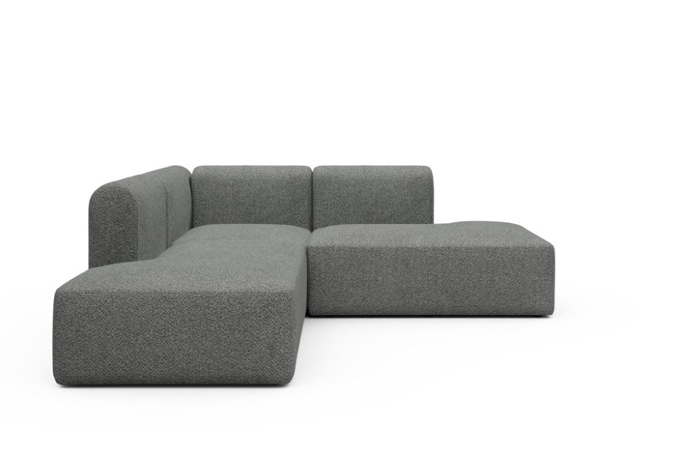 Rund Modular Sofa - Configurations 1 - F1H - 224 x 224 cm - Open-end + 1 Seater + Open-end - 868 Vanora Warm Grey