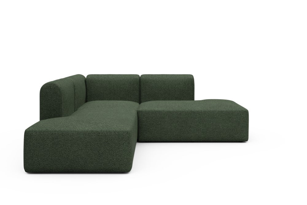 Rund Modular Sofa - Configurations 1 - F1H - 224 x 224 cm - Open-end + 1 Seater + Open-end - 869 Vanora Deep Green
