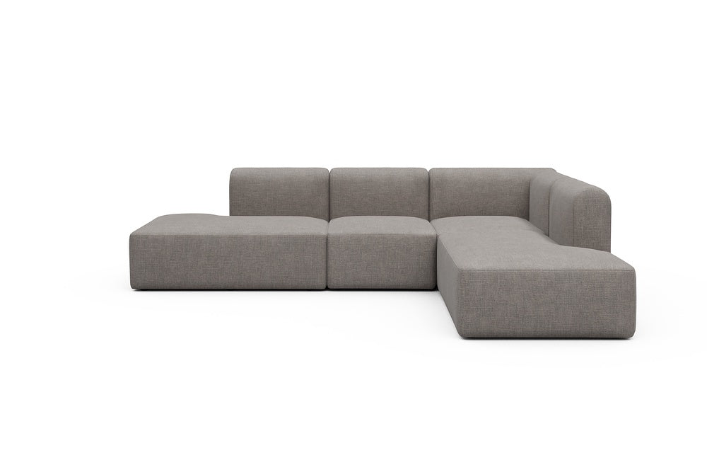 Rund Modular Sofa - Configurations 1 - F2H - 296 x 224 cm - Open-end + 2 Seater + Open-end - 418 Esina Truffle