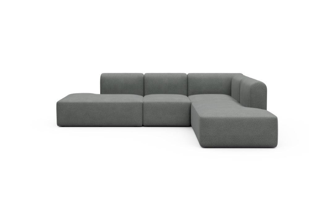 Rund Modular Sofa - Configurations 1 - F2H - 296 x 224 cm - Open-end + 2 Seater + Open-end - 440 Satya Steel Grey