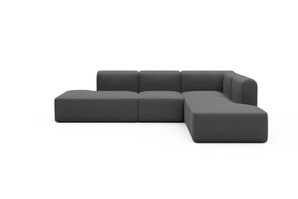 Rund Modular Sofa - Configurations 1 - F2H - 296 x 224 cm - Open-end + 2 Seater + Open-end - 441 Satya Warm Zinc