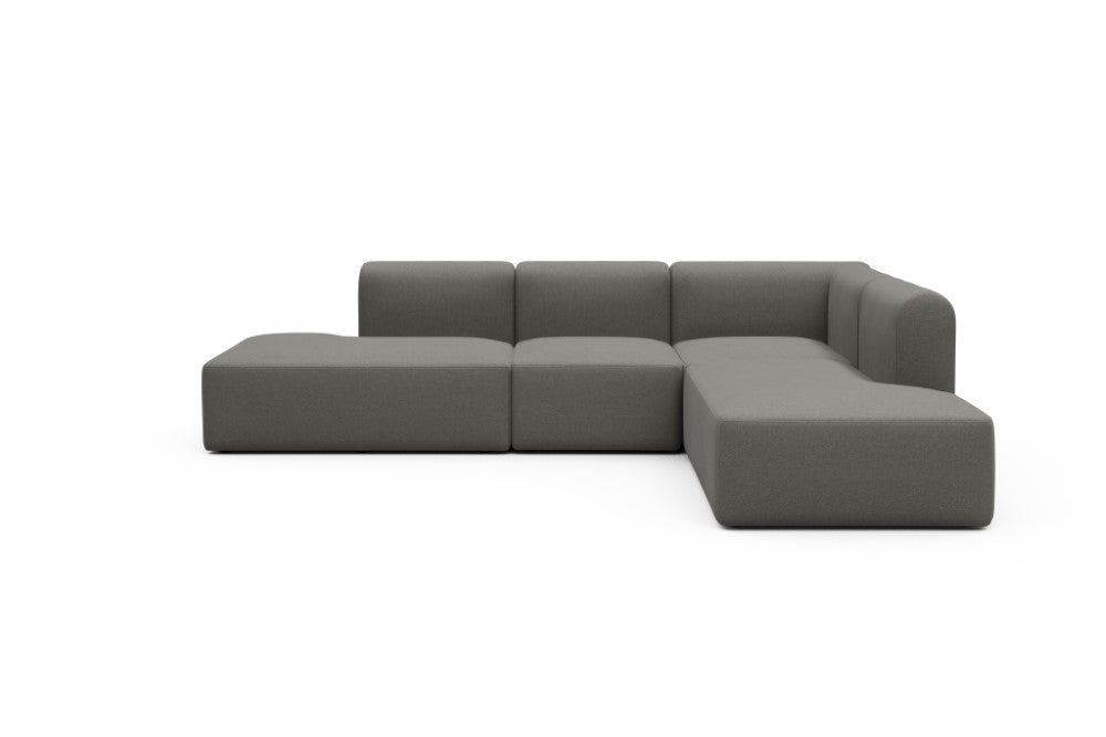 Rund Modular Sofa - Configurations 1 - F2H - 296 x 224 cm - Open-end + 2 Seater + Open-end - 446 Satya Taupe Brown