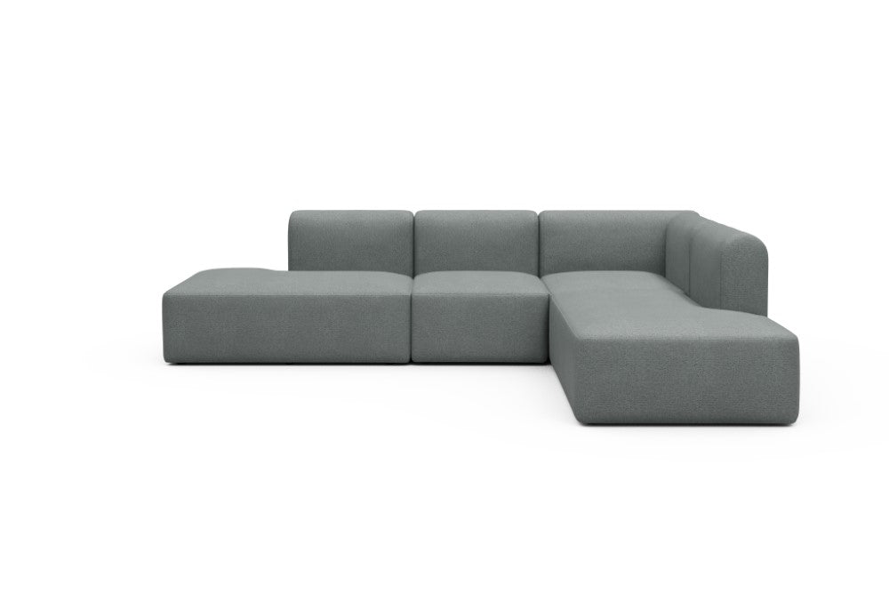 Rund Modular Sofa - Configurations 1 - F2H - 296 x 224 cm - Open-end + 2 Seater + Open-end - 485 Denari Soft Grey