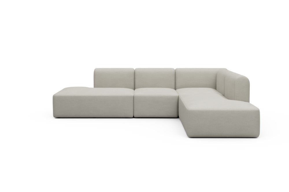 Rund Modular Sofa - Configurations 1 - F2H - 296 x 224 cm - Open-end + 2 Seater + Open-end - 487 Denari Clean Beige