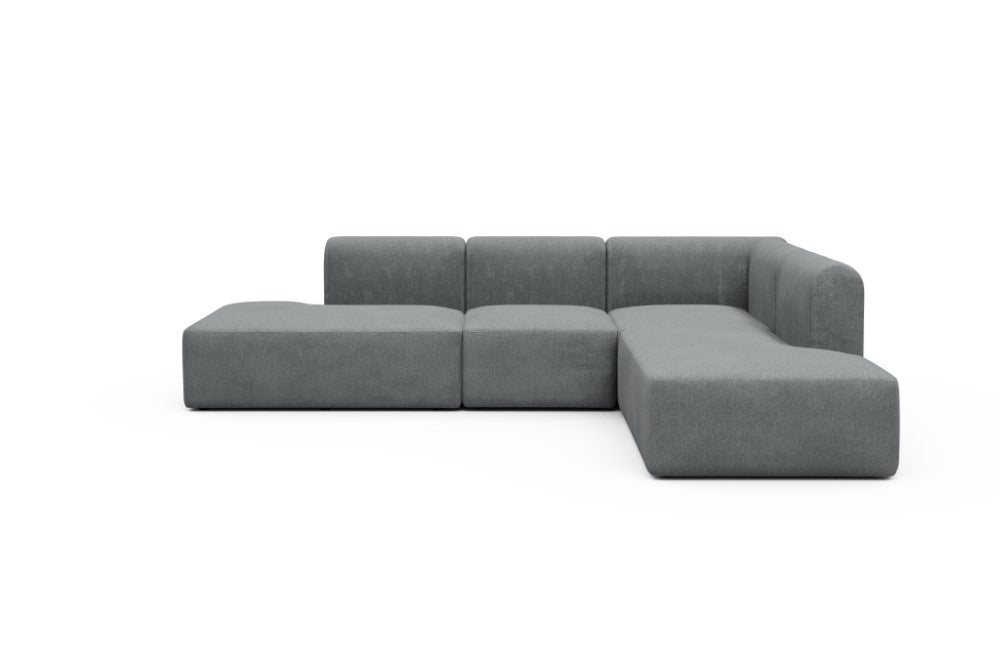 Rund Modular Sofa - Configurations 1 - F2H - 296 x 224 cm - Open-end + 2 Seater + Open-end - 495 Casone Gravel Grey