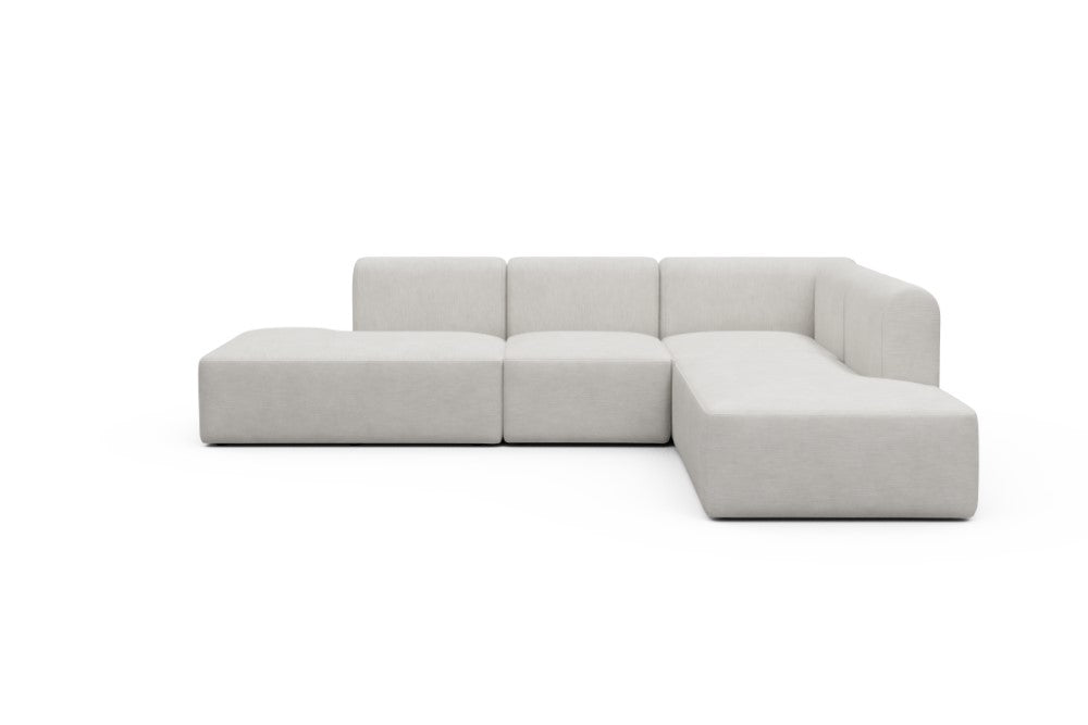 Rund Modular Sofa - Configurations 1 - F2H - 296 x 224 cm - Open-end + 2 Seater + Open-end - 574 Vivus Dusty Off White