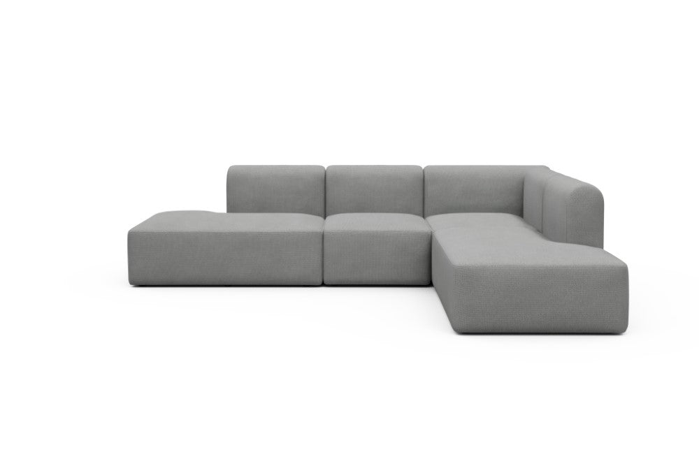 Rund Modular Sofa - Configurations 1 - F2H - 296 x 224 cm - Open-end + 2 Seater + Open-end - 764 Cura Sand Grey