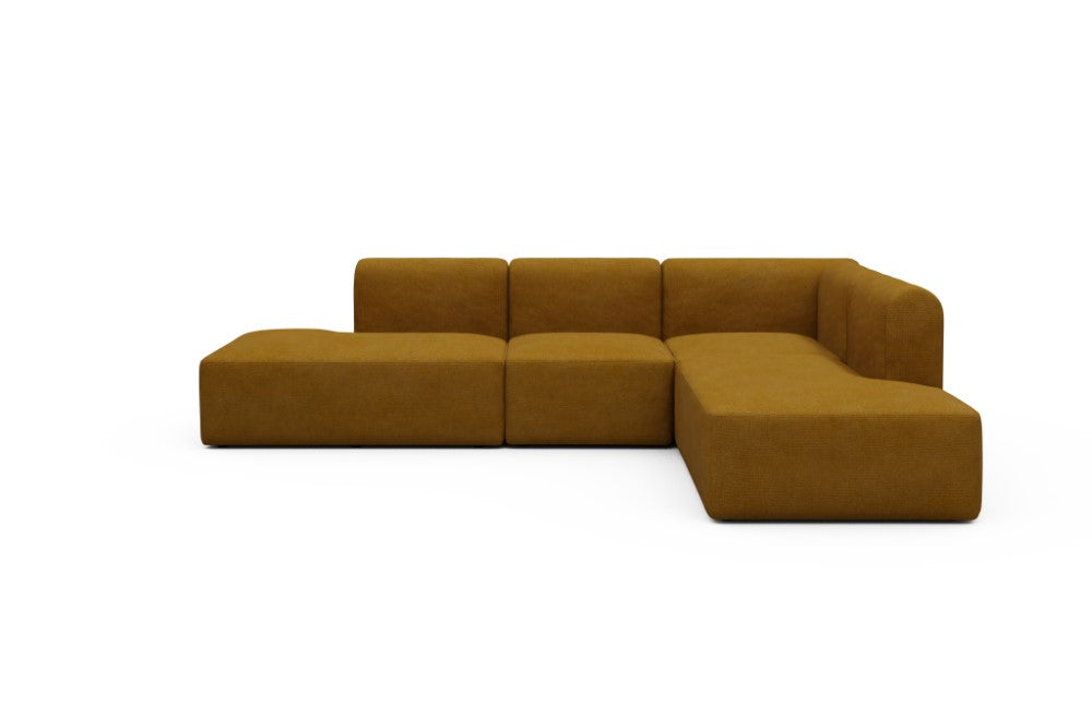 Rund Modular Sofa - Configurations 1 - F2H - 296 x 224 cm - Open-end + 2 Seater + Open-end - 767 Cura Apricot