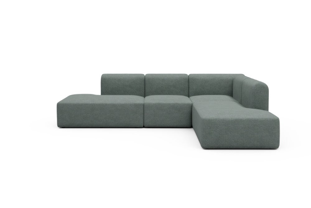 Rund Modular Sofa - Configurations 1 - F2H - 296 x 224 cm - Open-end + 2 Seater + Open-end - 770 Carreno Cielo Blue