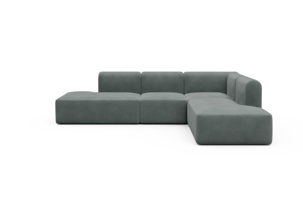 Rund Modular Sofa - Configurations 1 - F2H - 296 x 224 cm - Open-end + 2 Seater + Open-end - 812 Smooth Smooth Silver Grey