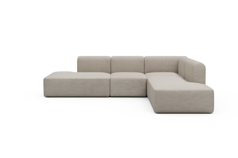 Rund Modular Sofa - Configurations 1 - F2H - 296 x 224 cm - Open-end + 2 Seater + Open-end - 816 Aivi Lace Beige