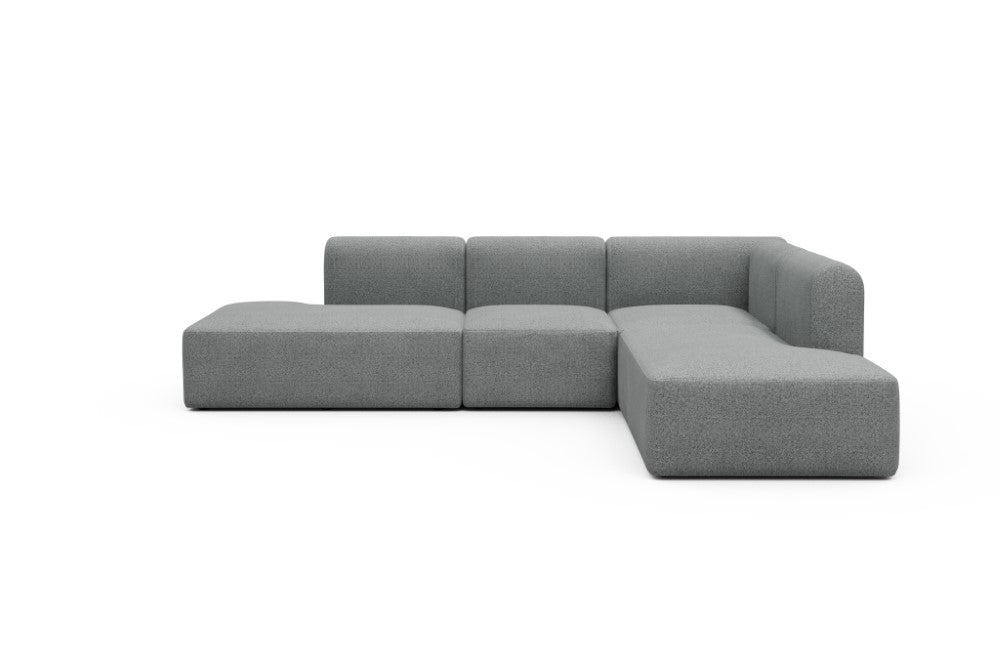 Rund Modular Sofa - Configurations 1 - F2H - 296 x 224 cm - Open-end + 2 Seater + Open-end - 819 Aivi Gravel Grey