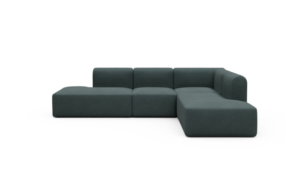 Rund Modular Sofa - Configurations 1 - F2H - 296 x 224 cm - Open-end + 2 Seater + Open-end - 851 Mahoga Dark Blue