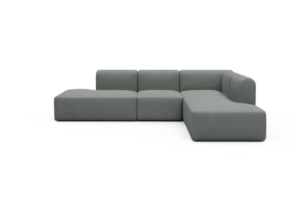 Rund Modular Sofa - Configurations 1 - F2H - 296 x 224 cm - Open-end + 2 Seater + Open-end - 853 Mahoga Dove Grey