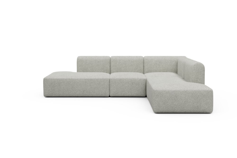 Rund Modular Sofa - Configurations 1 - F2H - 296 x 224 cm - Open-end + 2 Seater + Open-end - 867 Vanora Warm Sand