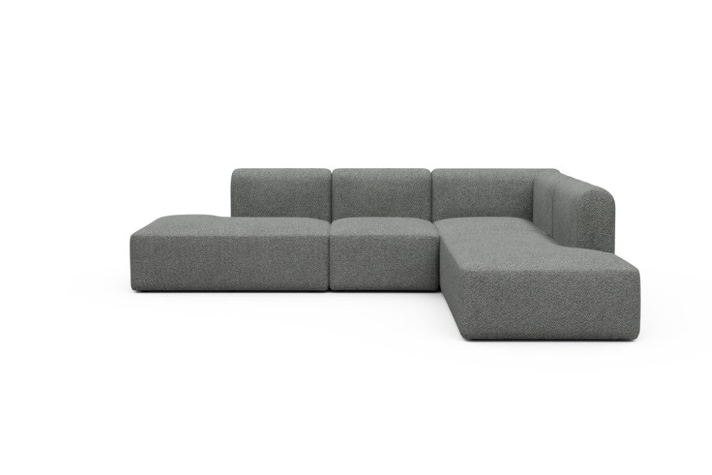 Rund Modular Sofa - Configurations 1 - F2H - 296 x 224 cm - Open-end + 2 Seater + Open-end - 868 Vanora Warm Grey