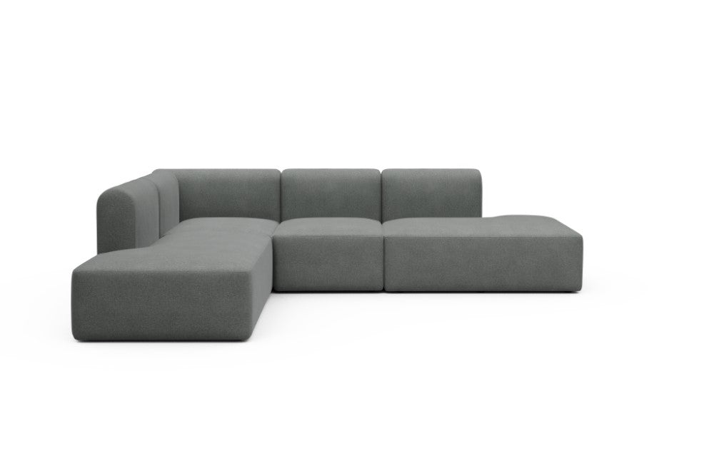 Rund Modular Sofa - Configurations 1 - F3H - 296 x 224 cm - Open-end + 2 Seater + Open-end - 440 Satya Steel Grey