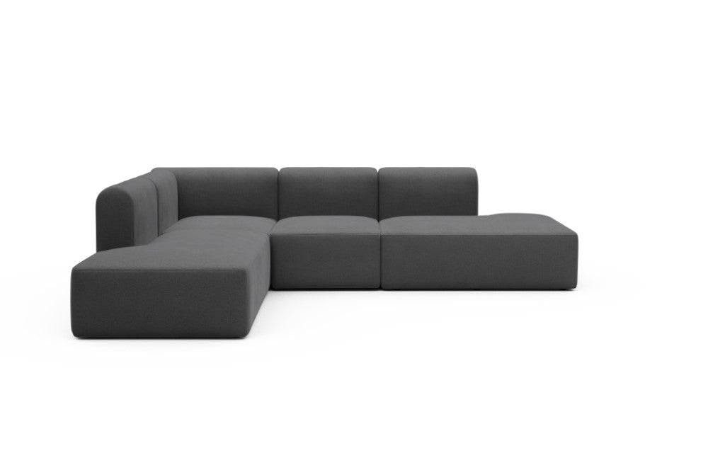 Rund Modular Sofa - Configurations 1 - F3H - 296 x 224 cm - Open-end + 2 Seater + Open-end - 441 Satya Warm Zinc