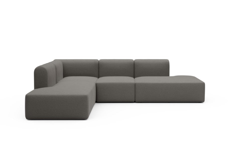 Rund Modular Sofa - Configurations 1 - F3H - 296 x 224 cm - Open-end + 2 Seater + Open-end - 446 Satya Taupe Brown