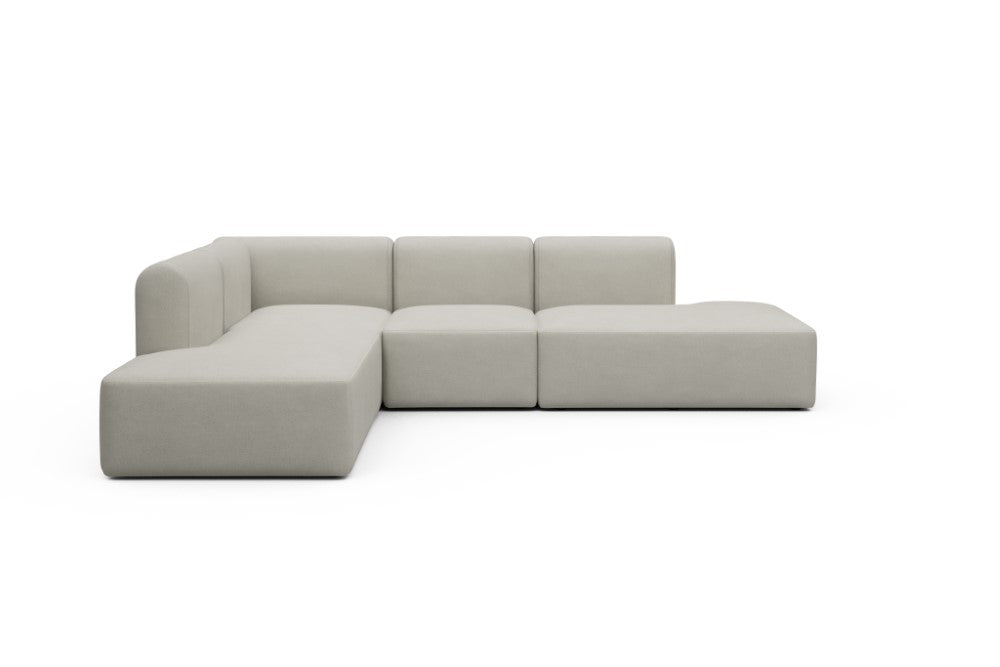 Rund Modular Sofa - Configurations 1 - F3H - 296 x 224 cm - Open-end + 2 Seater + Open-end - 487 Denari Clean Beige