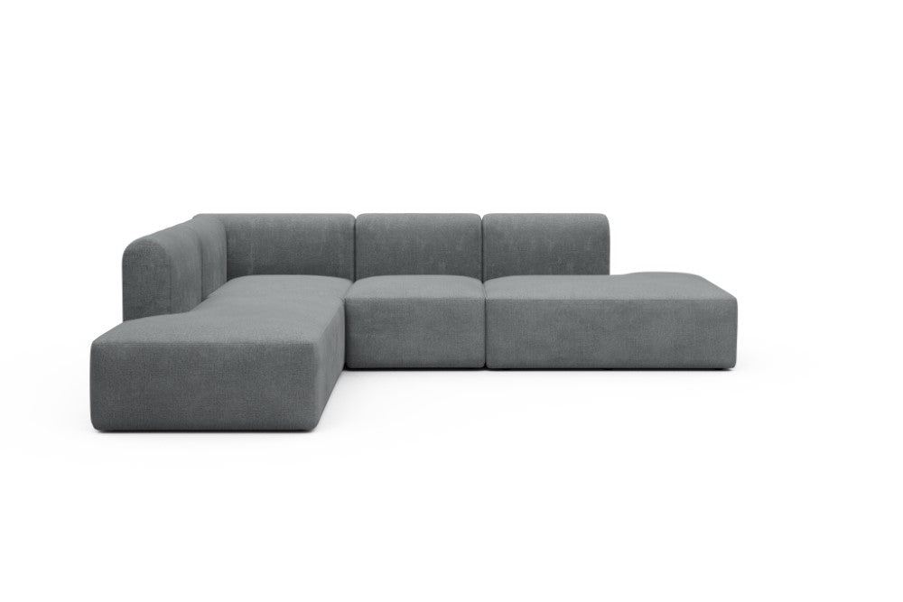 Rund Modular Sofa - Configurations 1 - F3H - 296 x 224 cm - Open-end + 2 Seater + Open-end - 495 Casone Gravel Grey