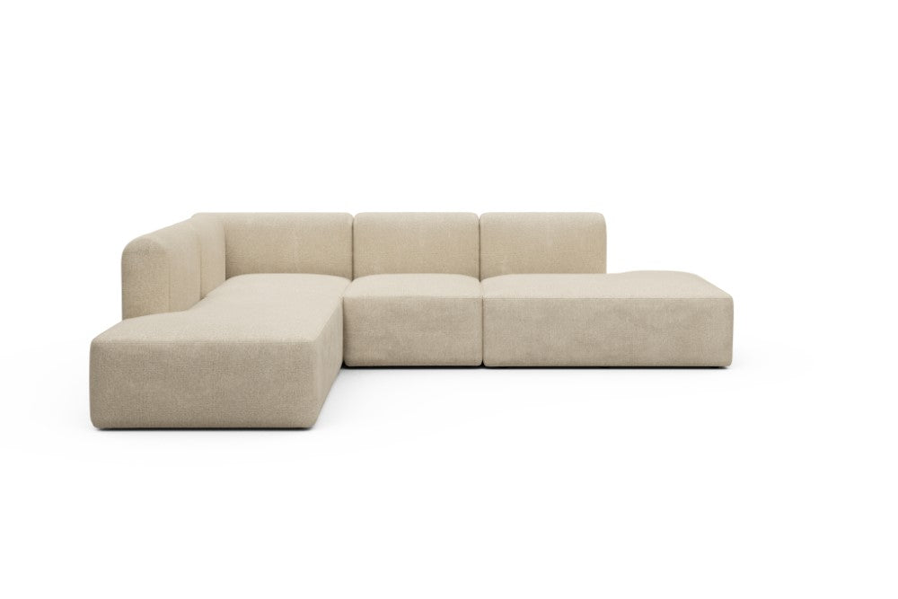 Rund Modular Sofa - Configurations 1 - F3H - 296 x 224 cm - Open-end + 2 Seater + Open-end - 496 Casone Natural Beigie