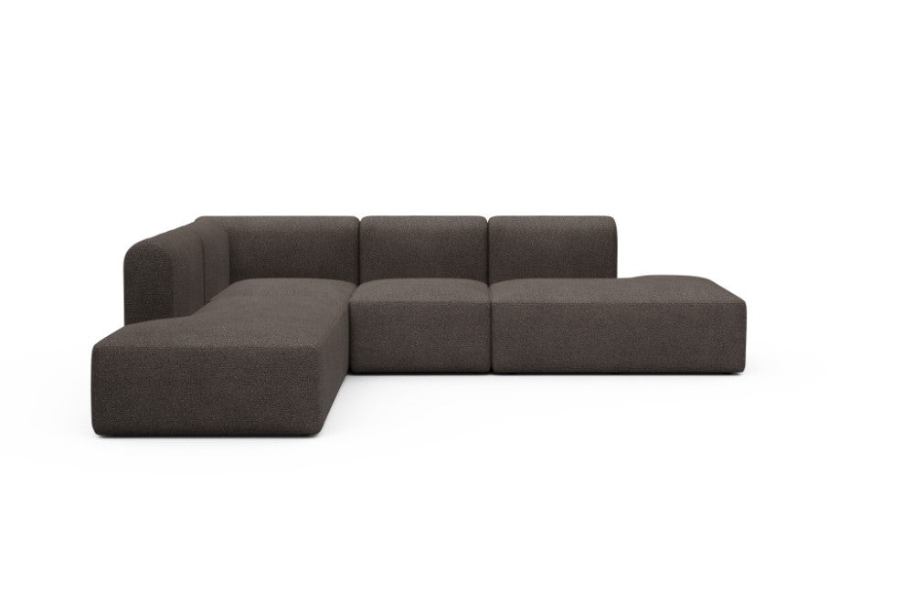 Rund Modular Sofa - Configurations 1 - F3H - 296 x 224 cm - Open-end + 2 Seater + Open-end - 530 Bouclé Taupe