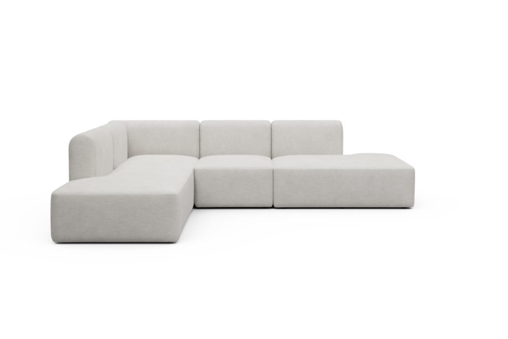 Rund Modular Sofa - Configurations 1 - F3H - 296 x 224 cm - Open-end + 2 Seater + Open-end - 574 Vivus Dusty Off White