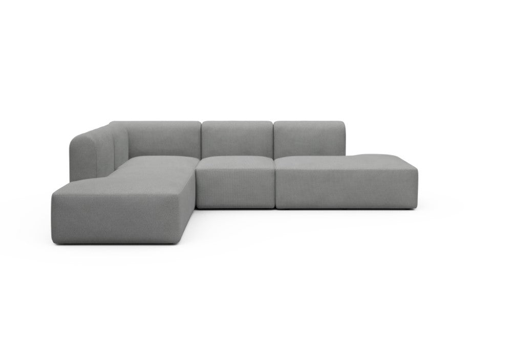 Rund Modular Sofa - Configurations 1 - F3H - 296 x 224 cm - Open-end + 2 Seater + Open-end - 764 Cura Sand Grey