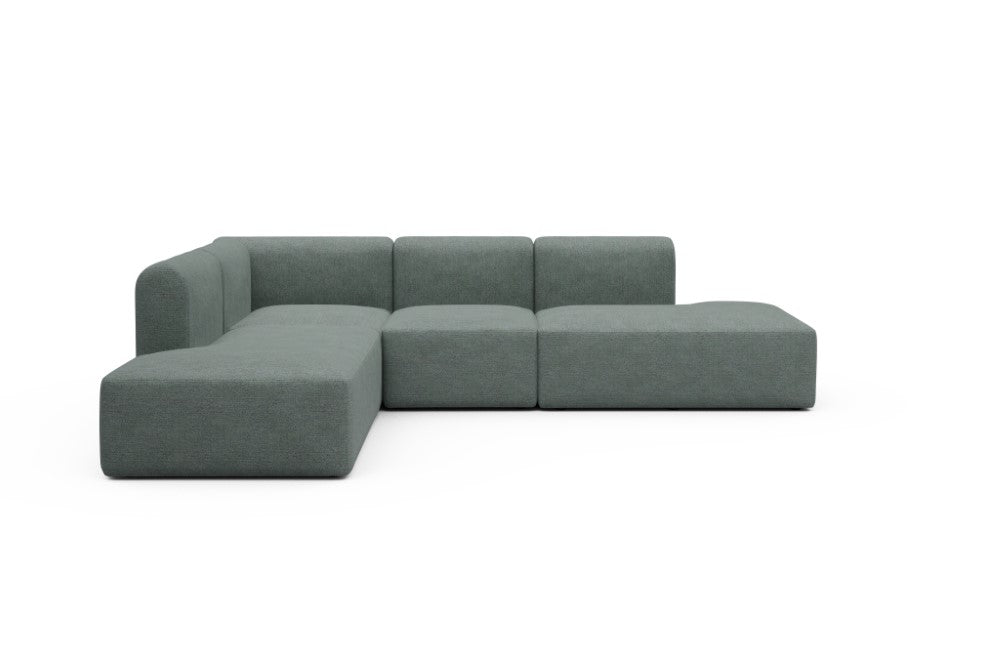 Rund Modular Sofa - Configurations 1 - F3H - 296 x 224 cm - Open-end + 2 Seater + Open-end - 770 Carreno Cielo Blue