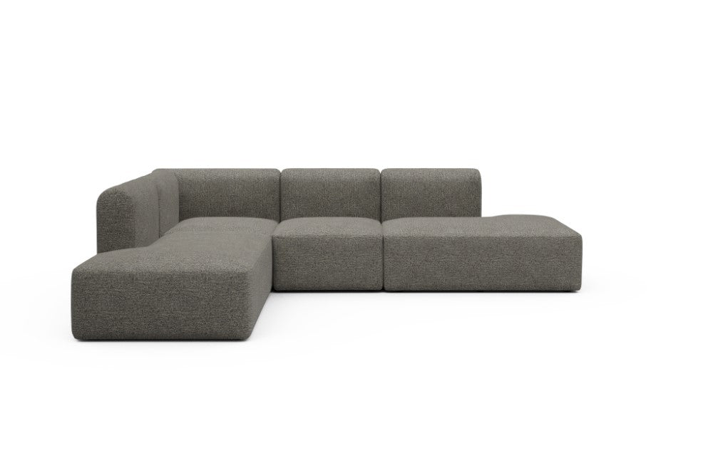 Rund Modular Sofa - Configurations 1 - F3H - 296 x 224 cm - Open-end + 2 Seater + Open-end - 771 Carreno Sepia Brown