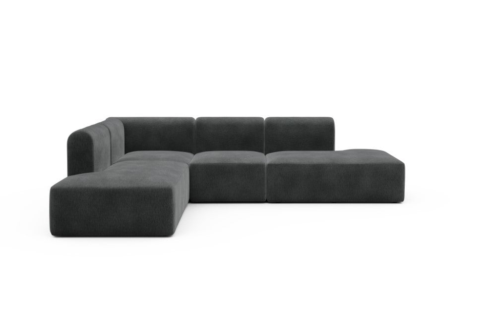 Rund Modular Sofa - Configurations 1 - F3H - 296 x 224 cm - Open-end + 2 Seater + Open-end - 811 Smooth Deep Warm Grey