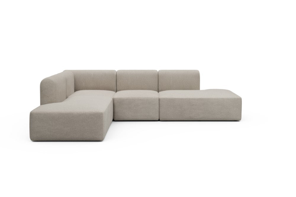 Rund Modular Sofa - Configurations 1 - F3H - 296 x 224 cm - Open-end + 2 Seater + Open-end - 816 Aivi Lace Beige