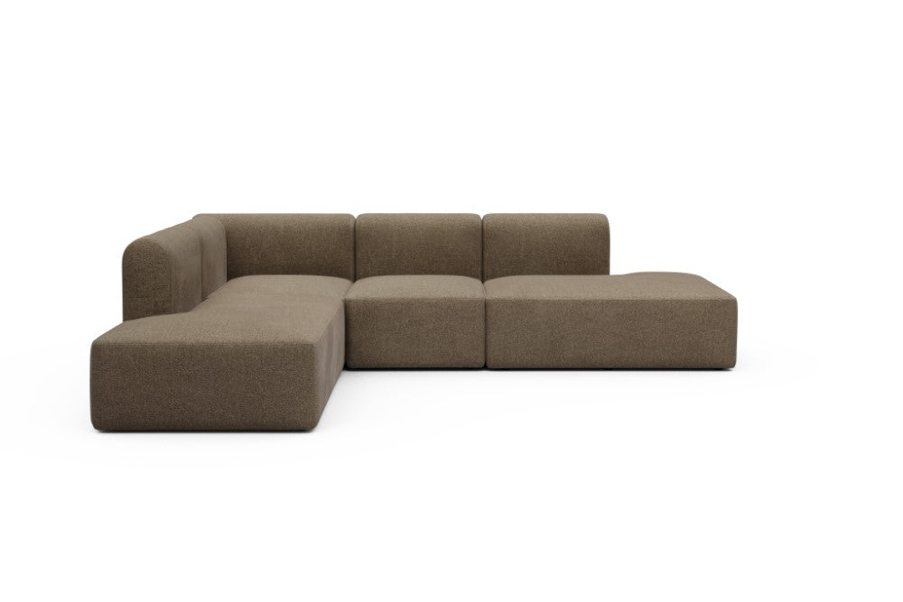 Rund Modular Sofa - Configurations 1 - F3H - 296 x 224 cm - Open-end + 2 Seater + Open-end - 817 Aivi Khaki Brown