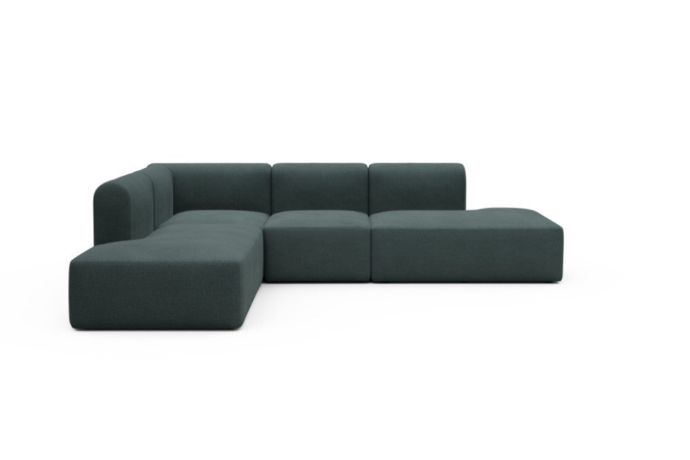 Rund Modular Sofa - Configurations 1 - F3H - 296 x 224 cm - Open-end + 2 Seater + Open-end - 851 Mahoga Dark Blue